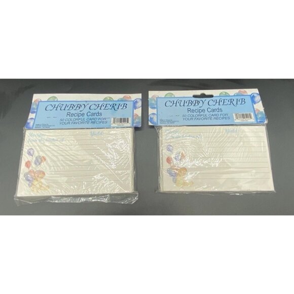 Chubby Cherub Recipe Cards 5x3 Lot of 2 Packs 50 Each Vintage NOS Home Cook Chef - Picture 2 of 13